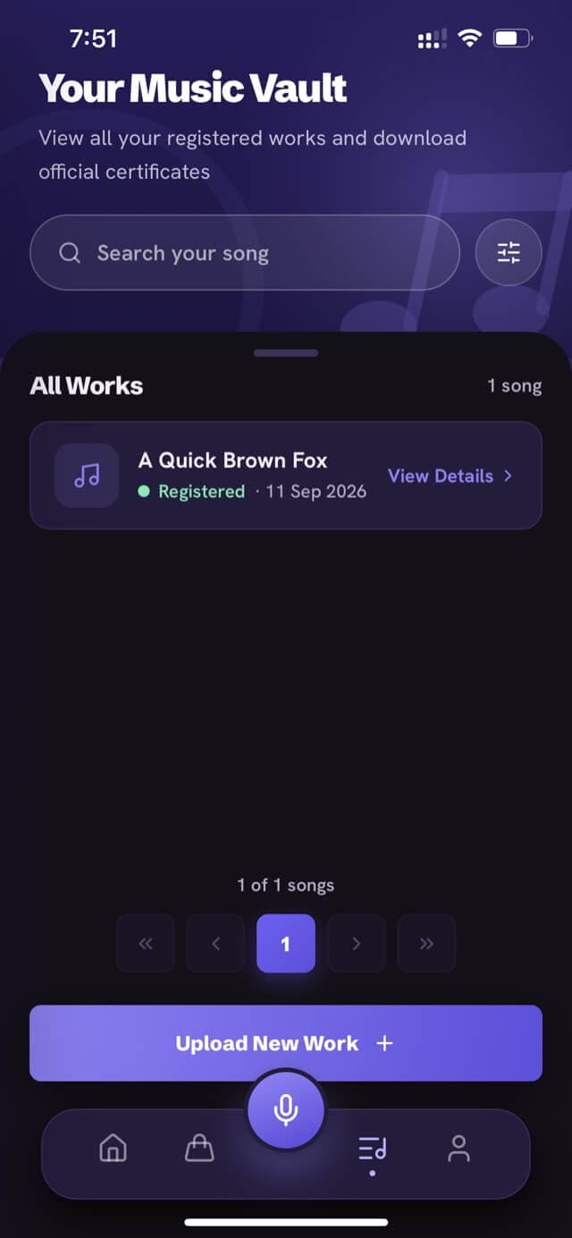 SongProof: Catalogue